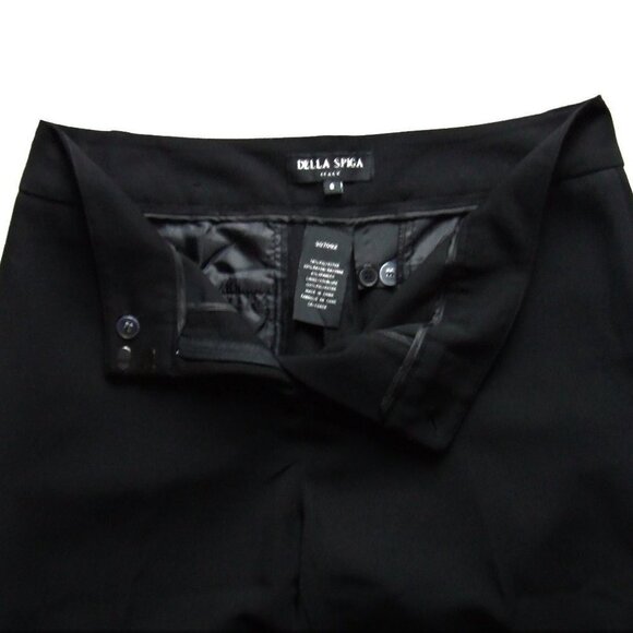 Della Spiga Italy trousers vintage black pants pleated straight 1990s office - Picture 9 of 12